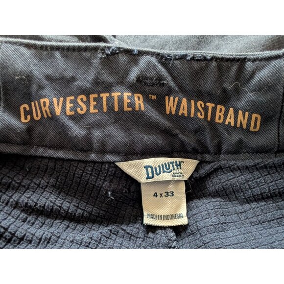 Duluth Curvesetter Waistband Cargo Pants 4x33 Navy Blue Fleece Relaxed Fit - Picture 2 of 6